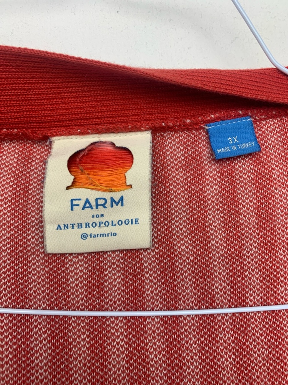 FARM Rio size 3x cardigan duster Anthropologie Red Heathered Sweater Top long sl - Picture 3 of 10